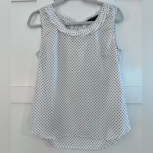 Banana Republic Black & White Polka Dot Sleeveless Blouse
